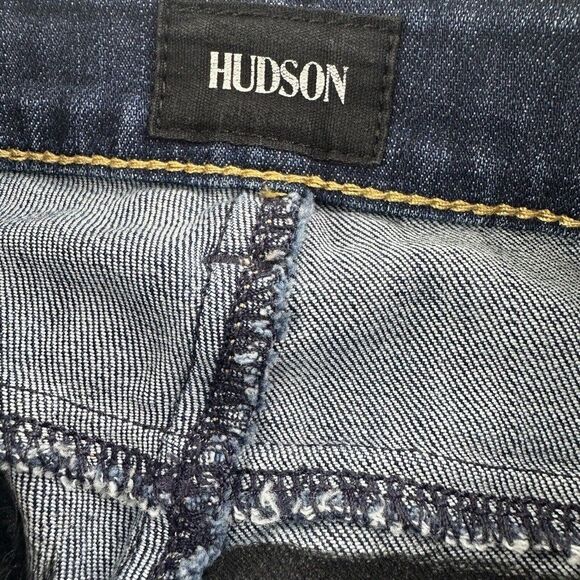 Hudson Bacara Crop Straight Leg Cuffed Jeans Dark Blue Vina Women’s 27 Stretch - Picture 7 of 14